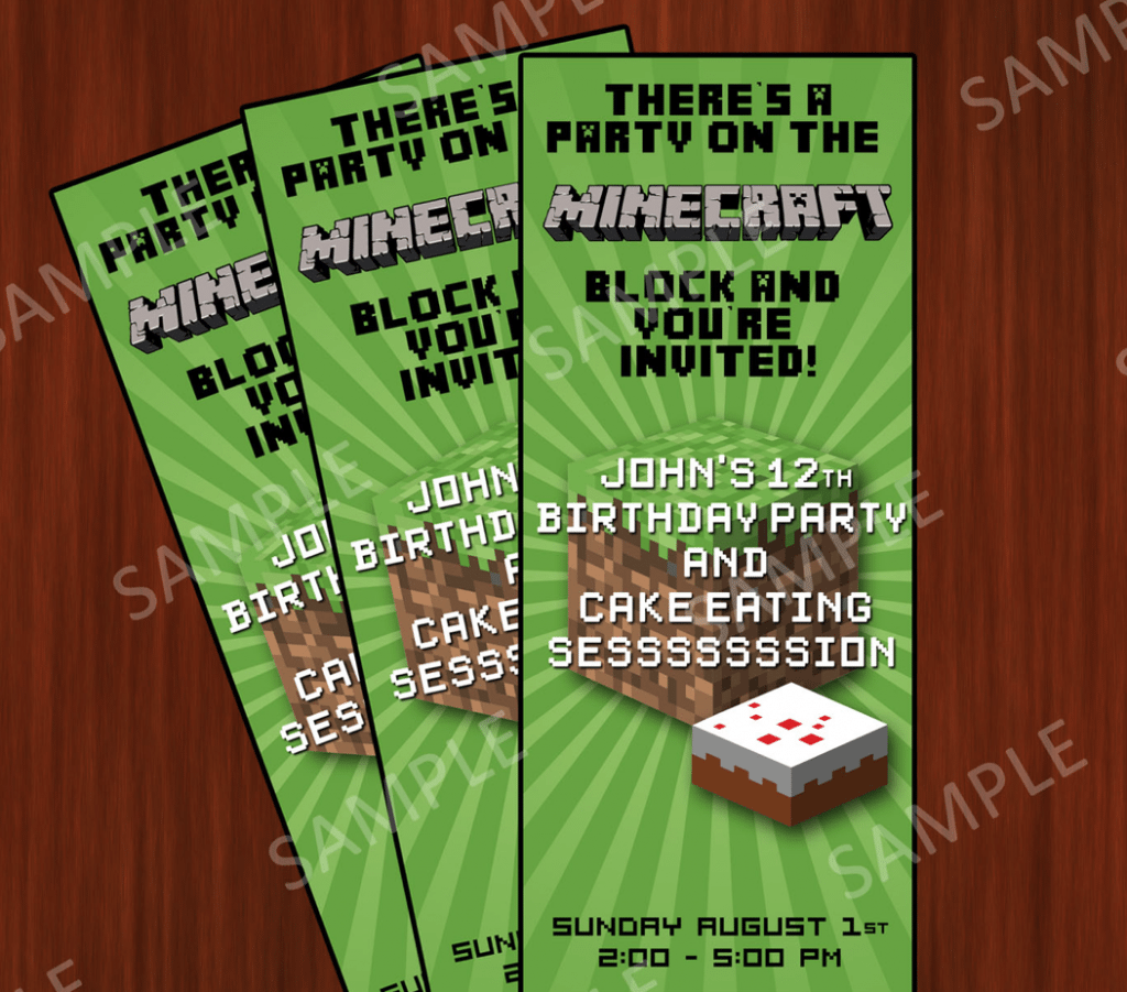 Minecraft Birthday Invitation Wording