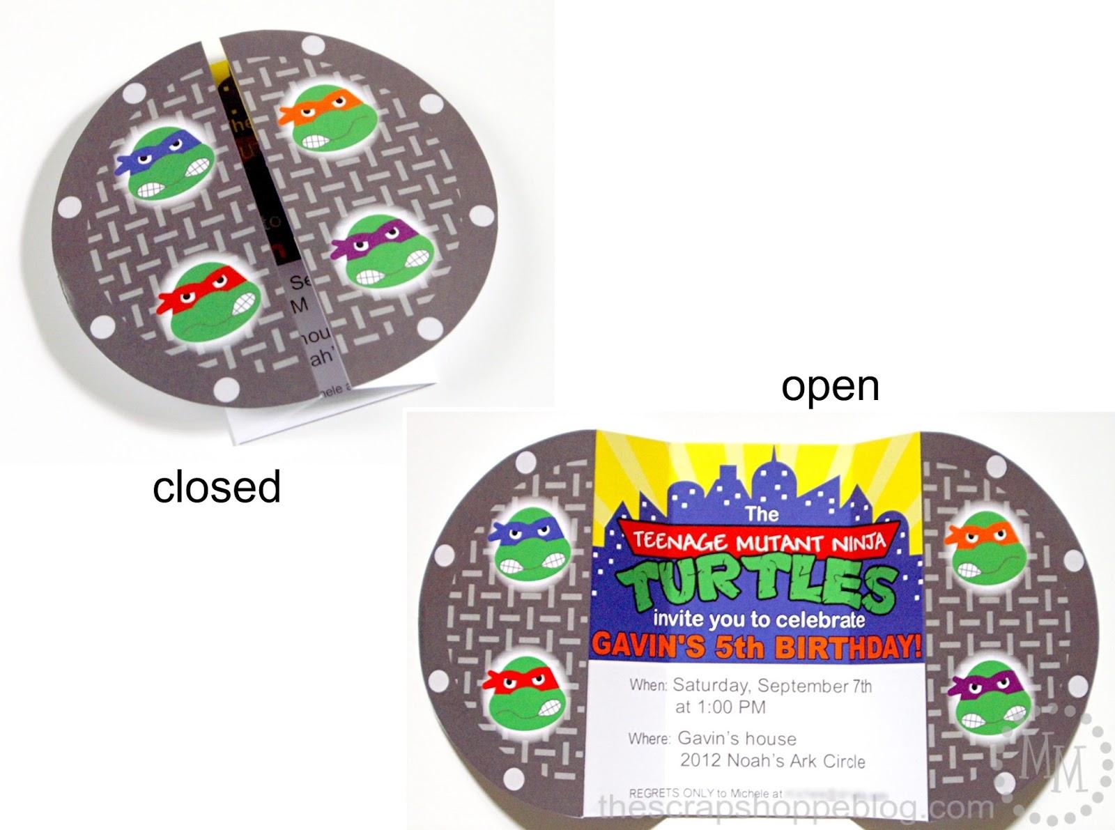 Ninja Turtle Birthday Invitations