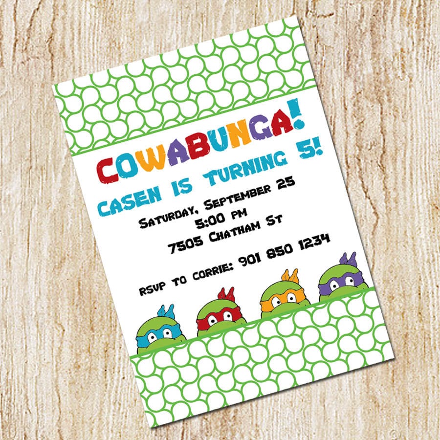 Ninja Turtles Invitation