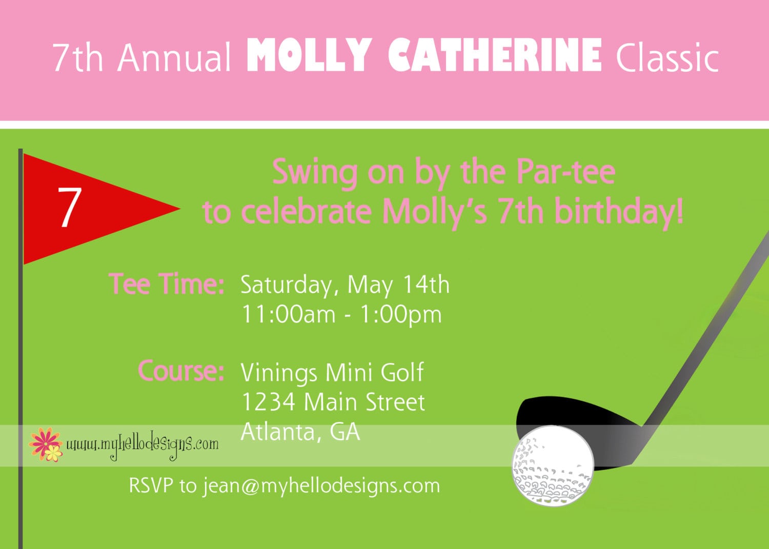 Printable Golf Party Invitation