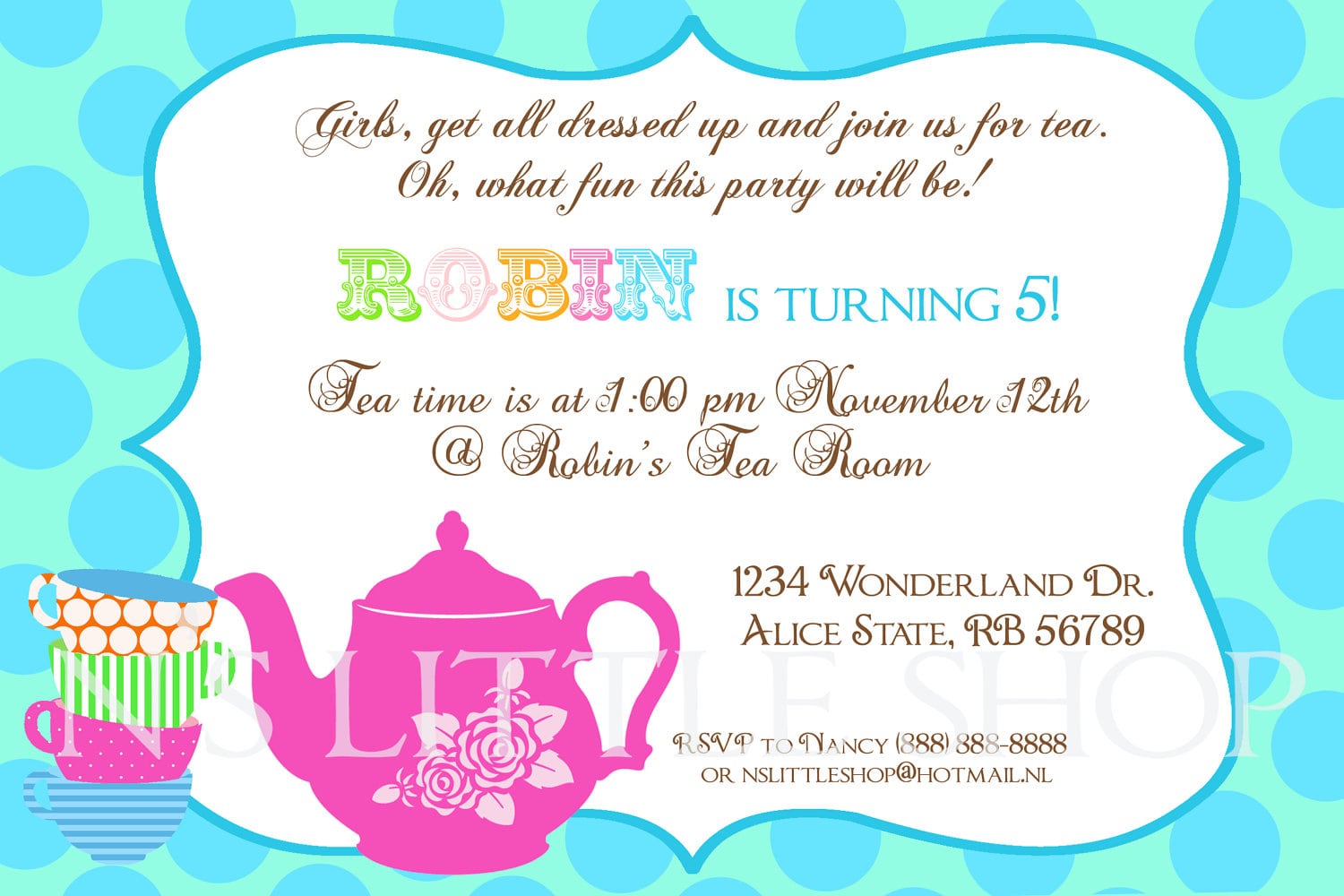Tea Party Invitation Wording