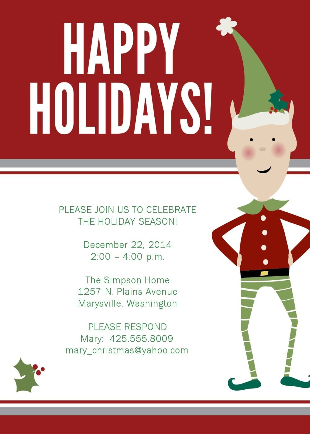 Christmas Party Invitations Templates