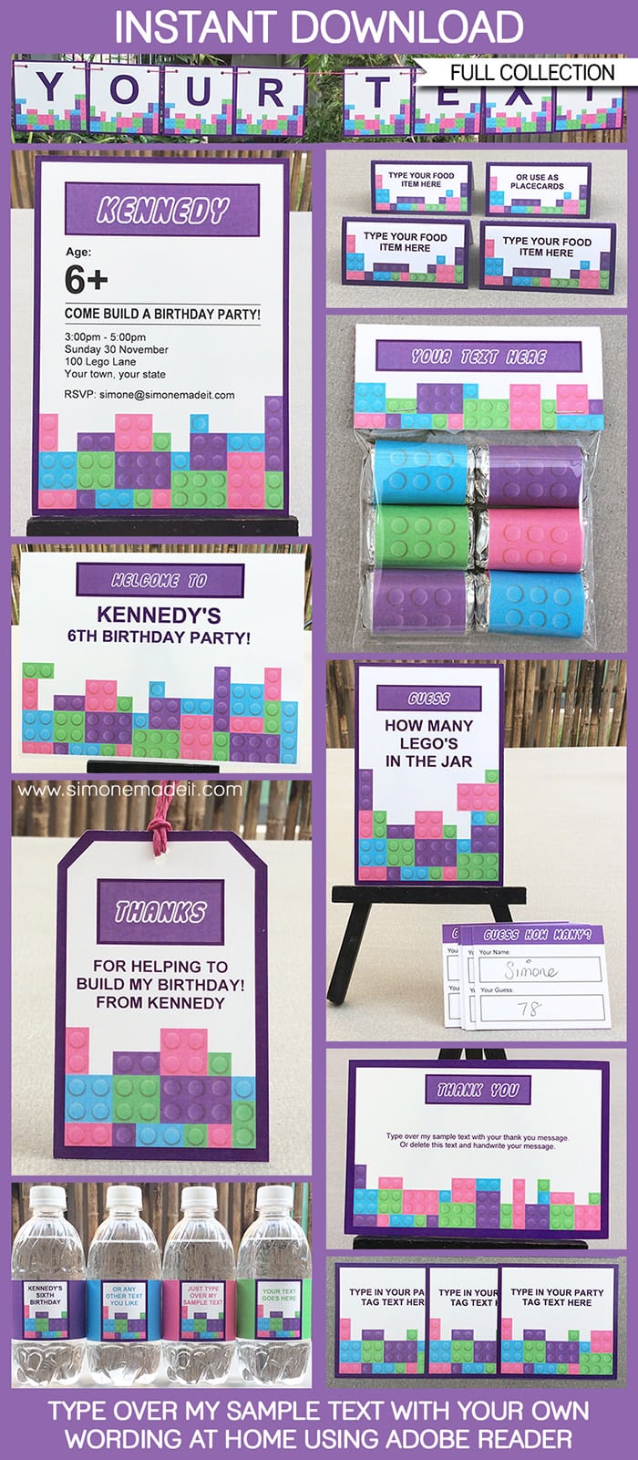 Lego Friends Party Printables, Invitations & Decorations