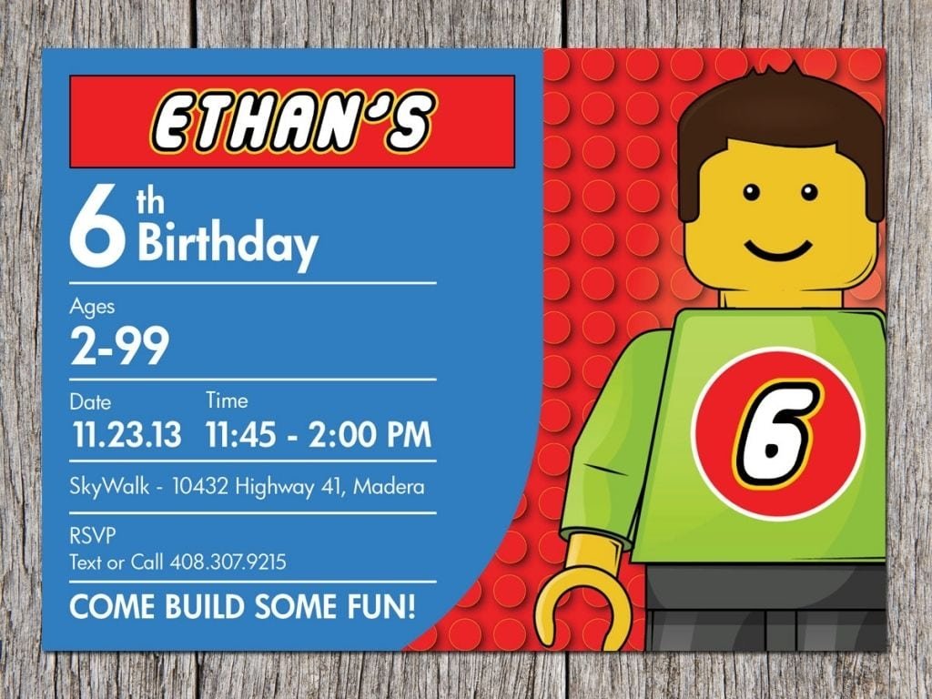 Lego Party Invites