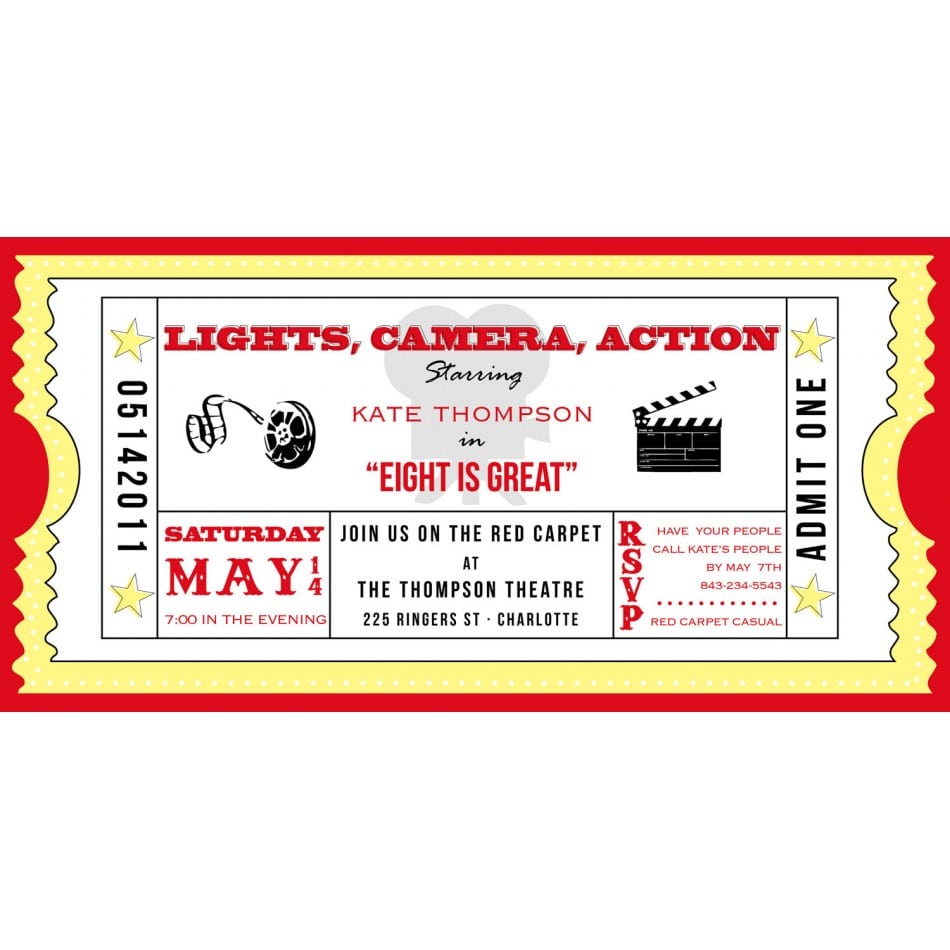 Movie Ticket Invitation Template Free Printable