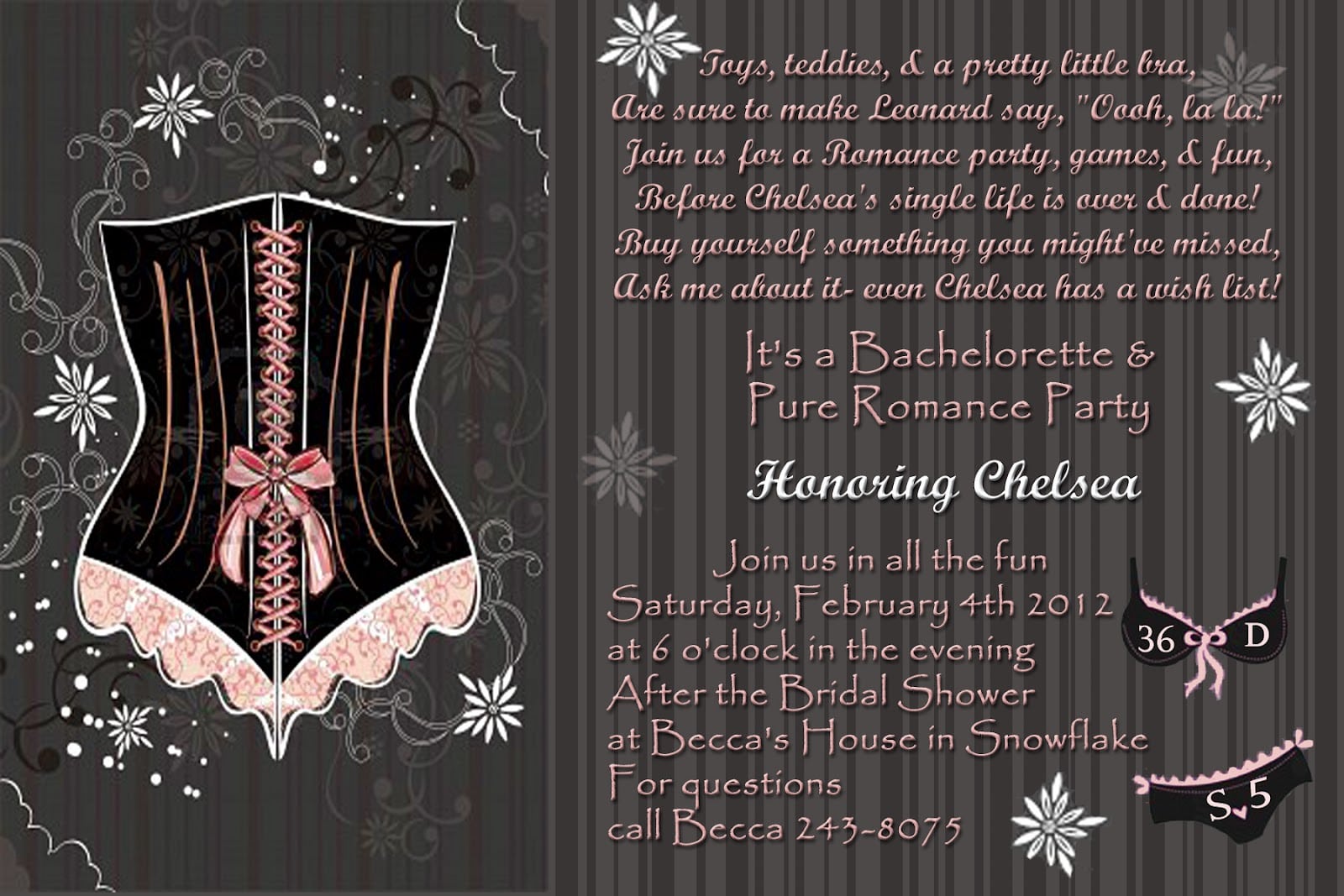 Pure Romance Party Invitation Wording