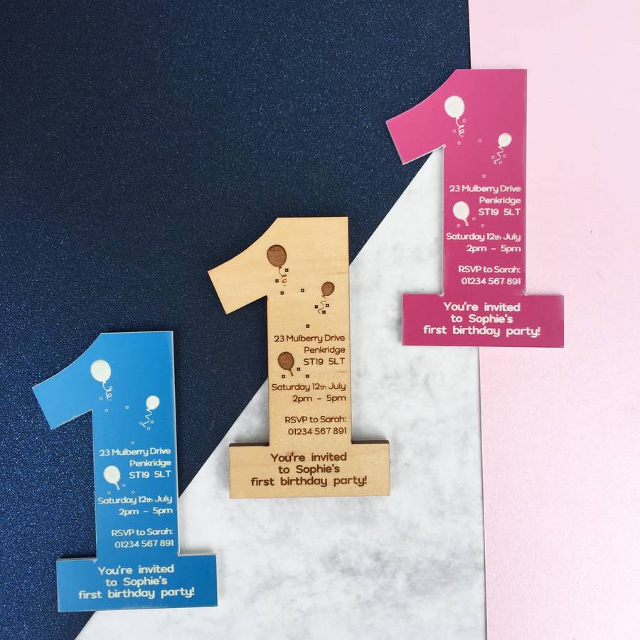 1st Birthday Party Invitation Magnet By Batemandesigns