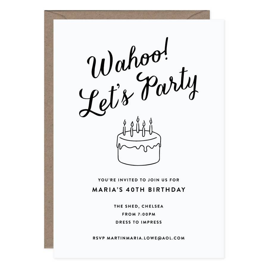20 Script Personalised Birthday Party Invitations By Lola's