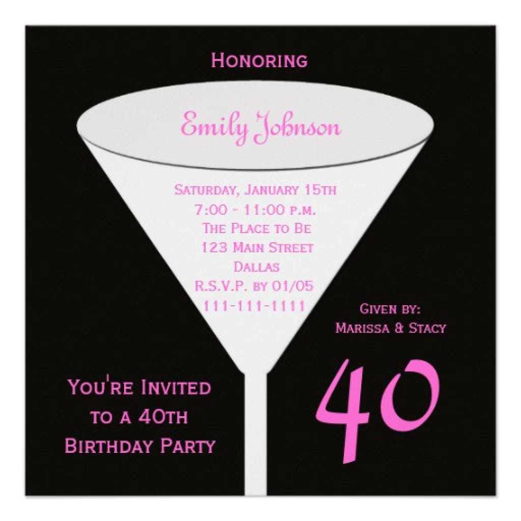 40th Birthday Party Invitation Templates