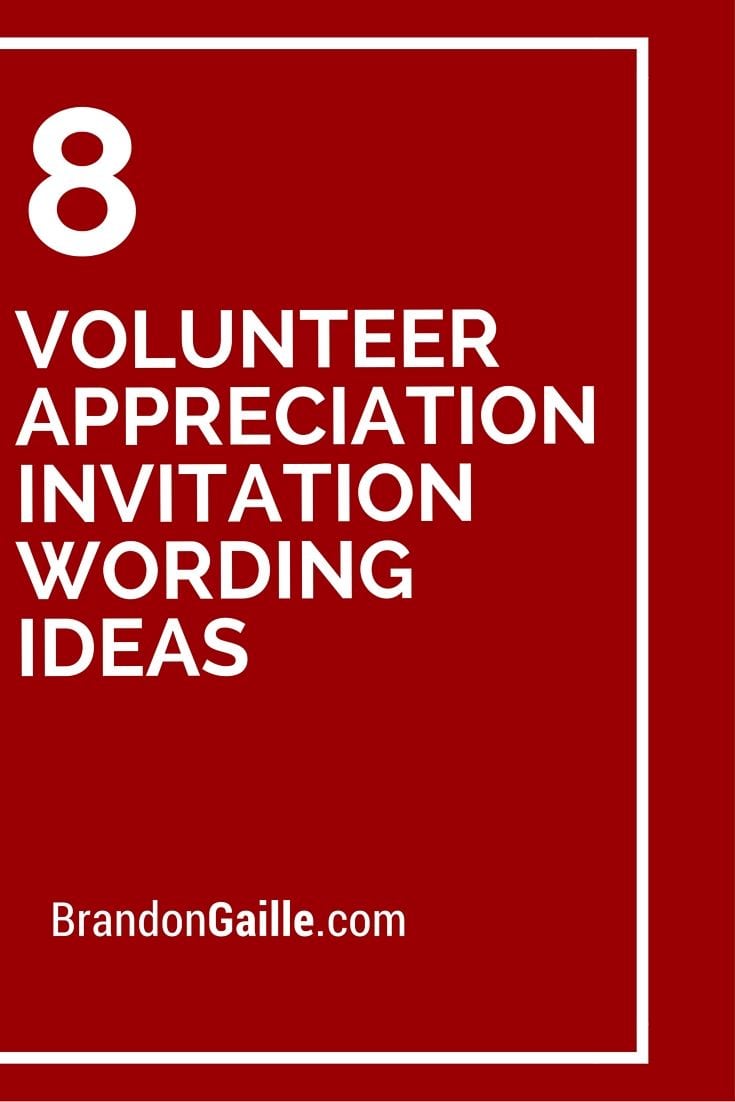8 Volunteer Appreciation Invitation Wording Ideas
