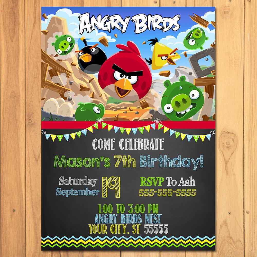 Angry Birds Party Invitations