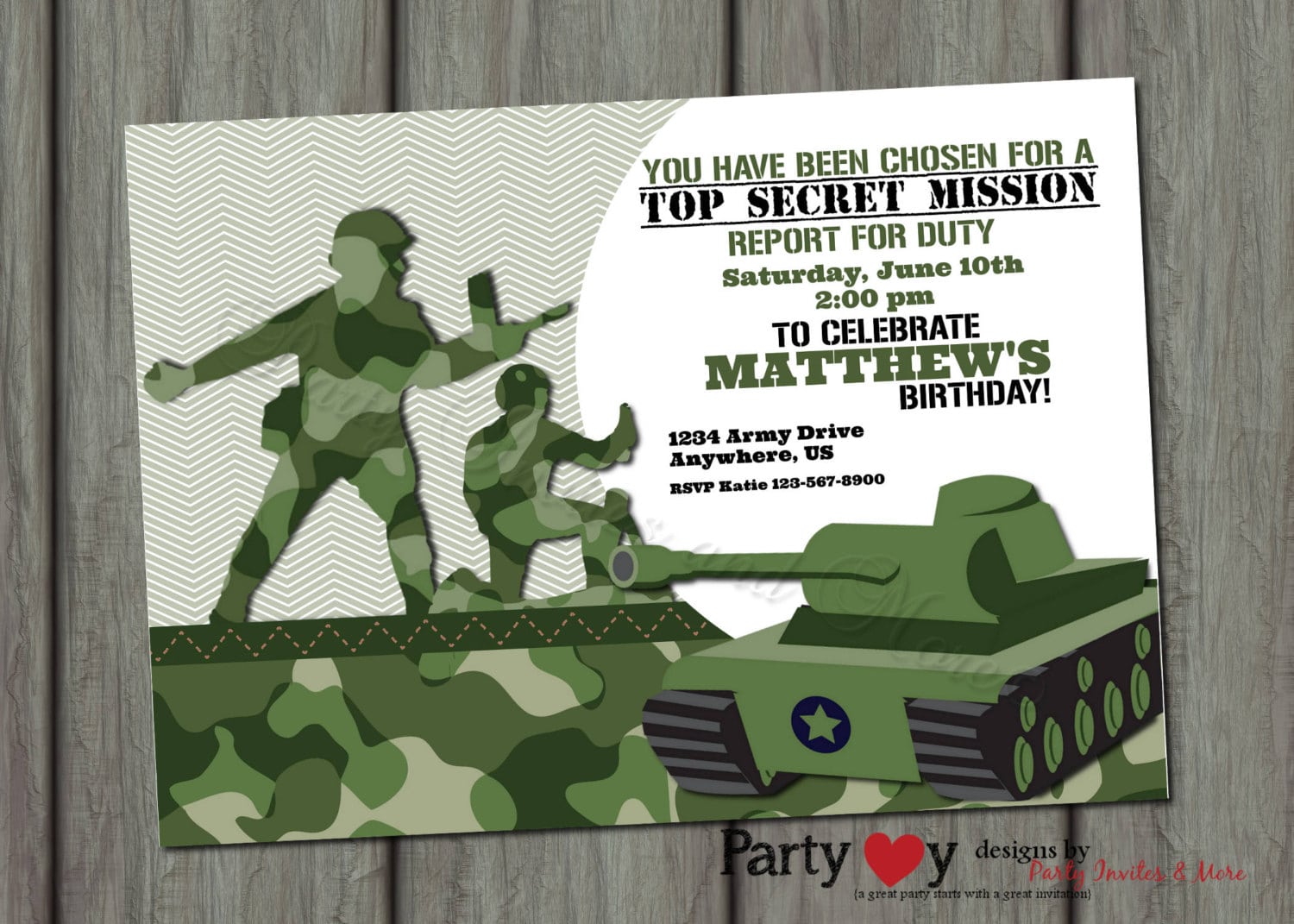Army Party Invitations Choice Image