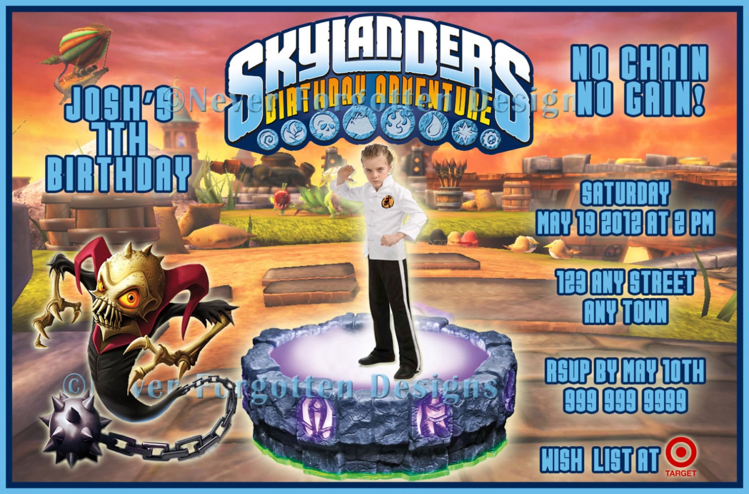 Birthday  Skylander Birthday Party Invitations  Skylander Birthday