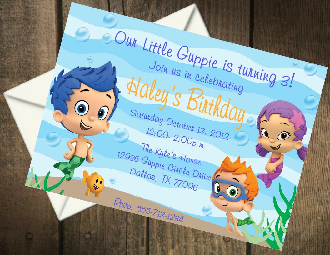 Birthday Invites  Best Bubble Guppies Birthday Party Invitations
