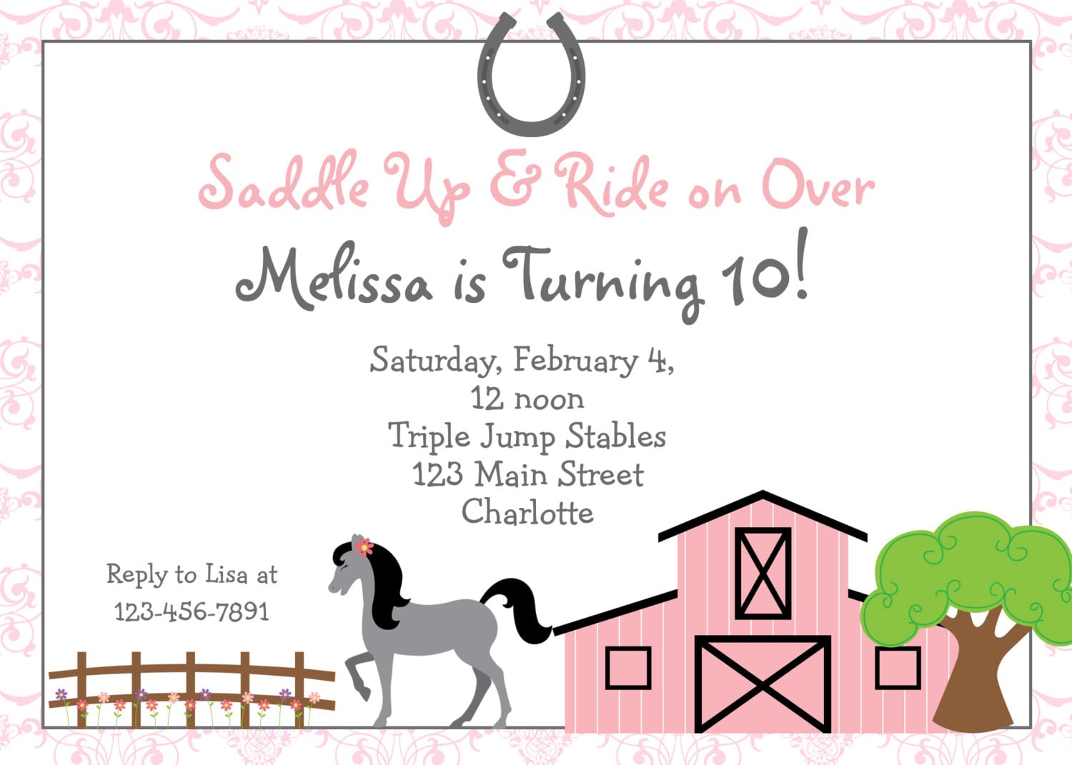 Birthday Invites  Remarkable Horse Birthday Party Invitations