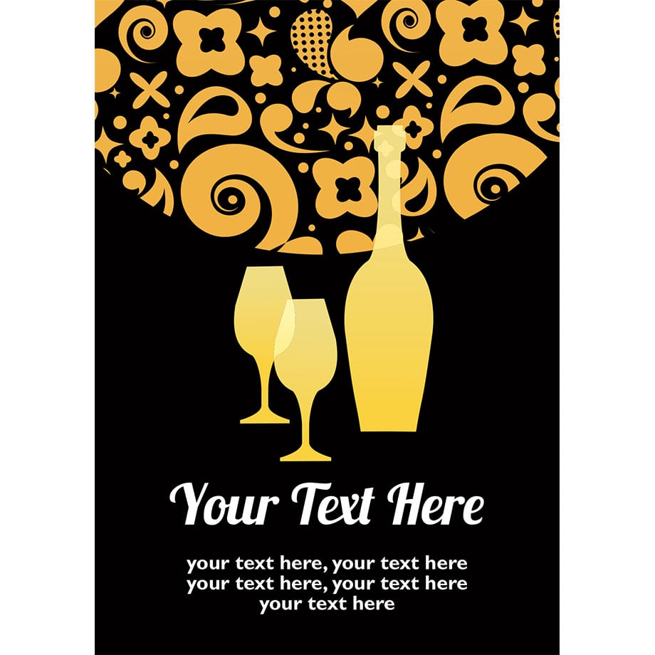 Black And Gold Drinks & Party Invite