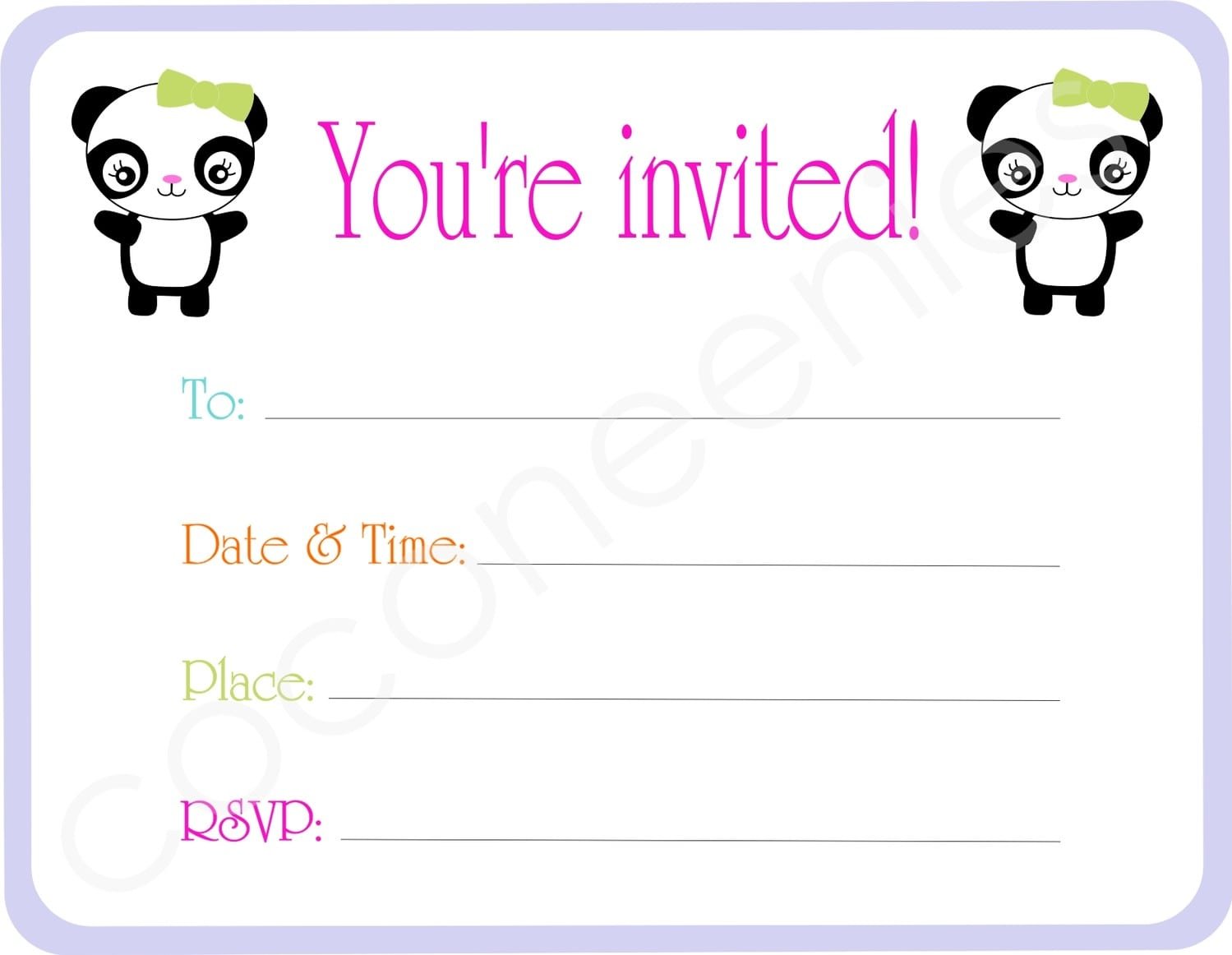 Blank Party Invitation