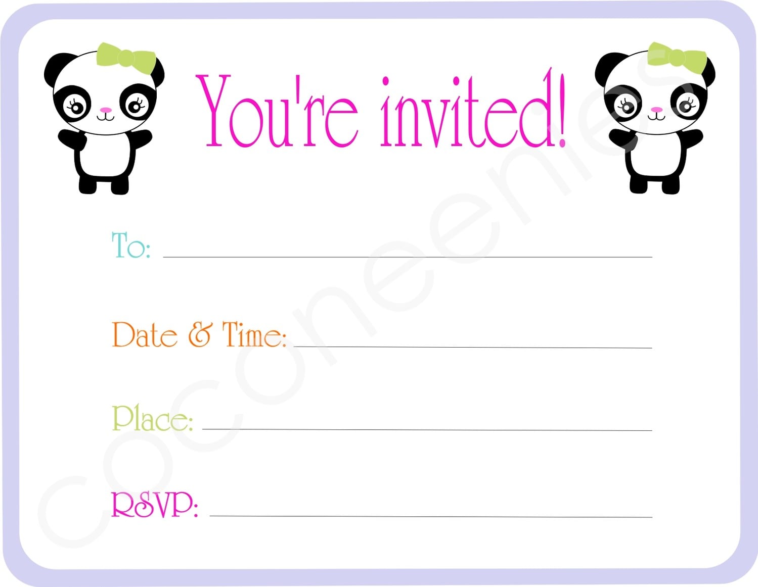 Blank Party Invitation