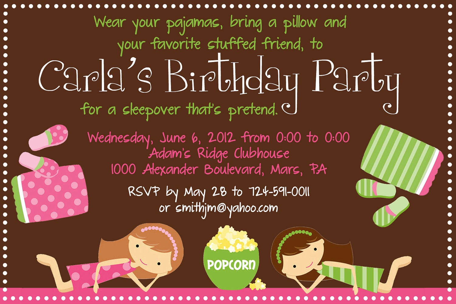Boy Sleepover Invitations