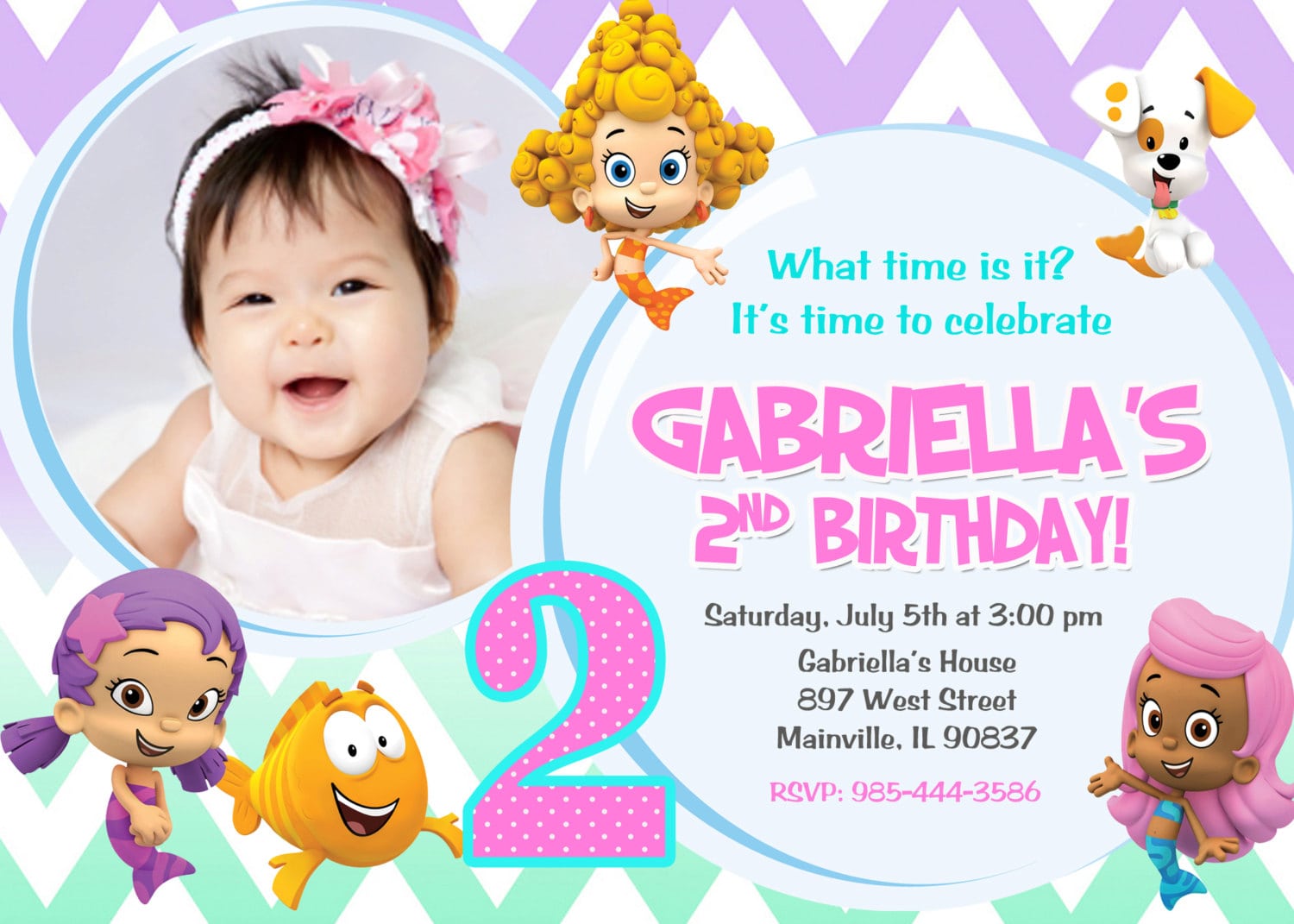 Breathtaking Bubble Guppies Birthday Party Invitations