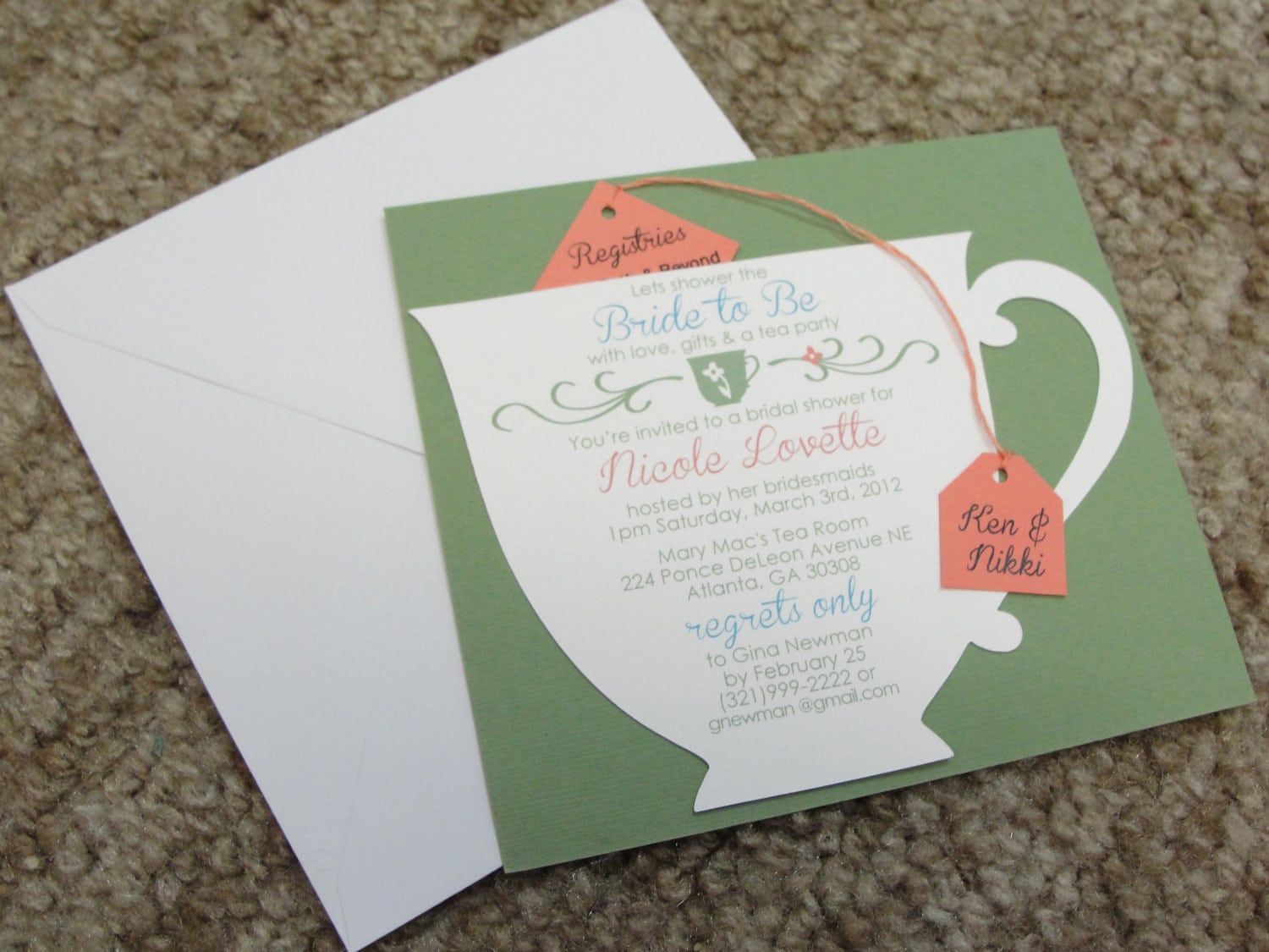 Bridal Shower Tea Party Cup Invitation