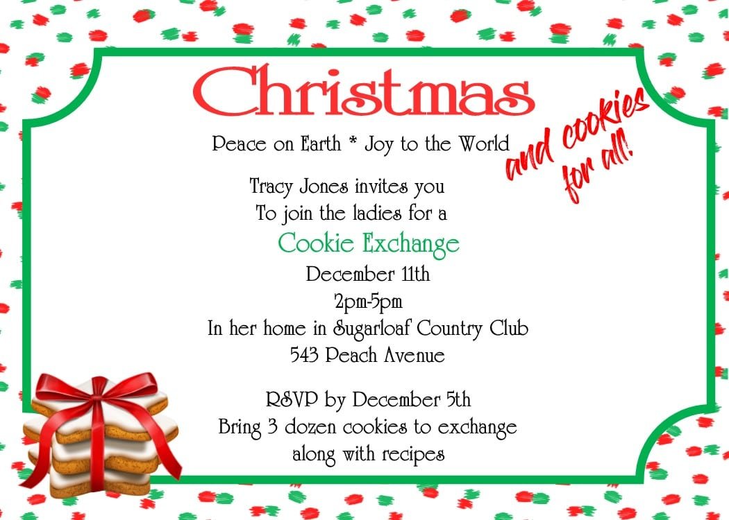 Christmas Cookie Party Invitations New Selections For 2017