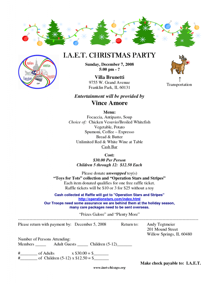 Christmas Party Invitation Letter Sample