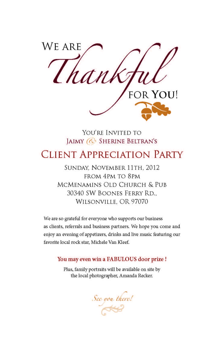 Client Appreciation Party Invitations