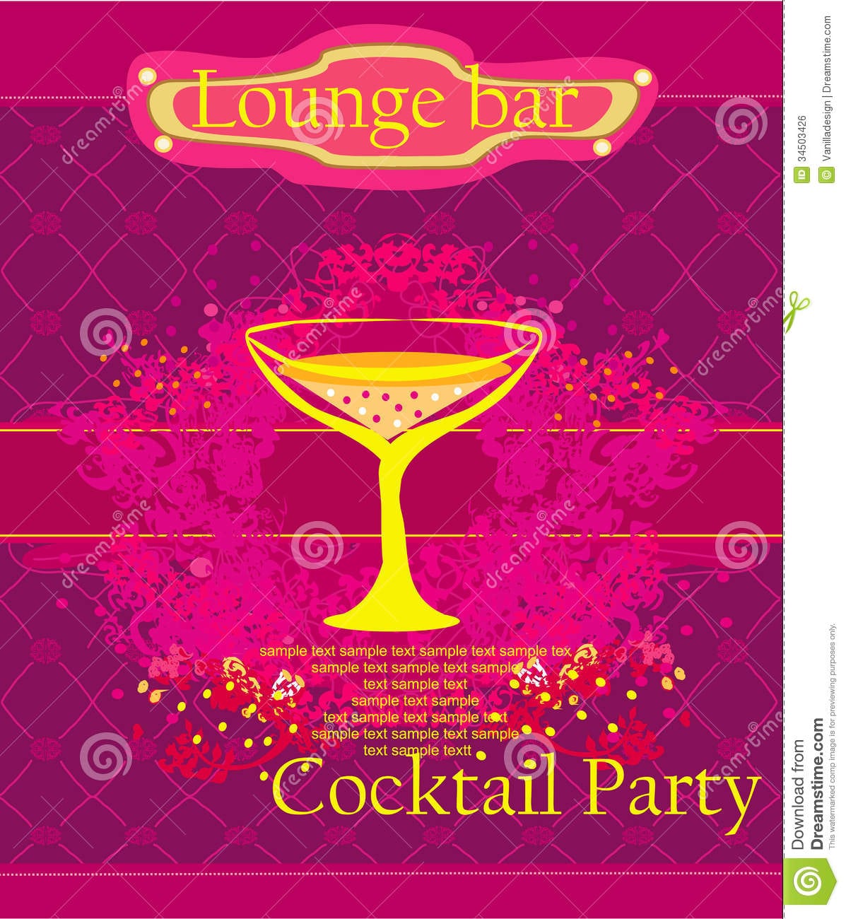Cocktail Party Invitation Card Stock Illustration