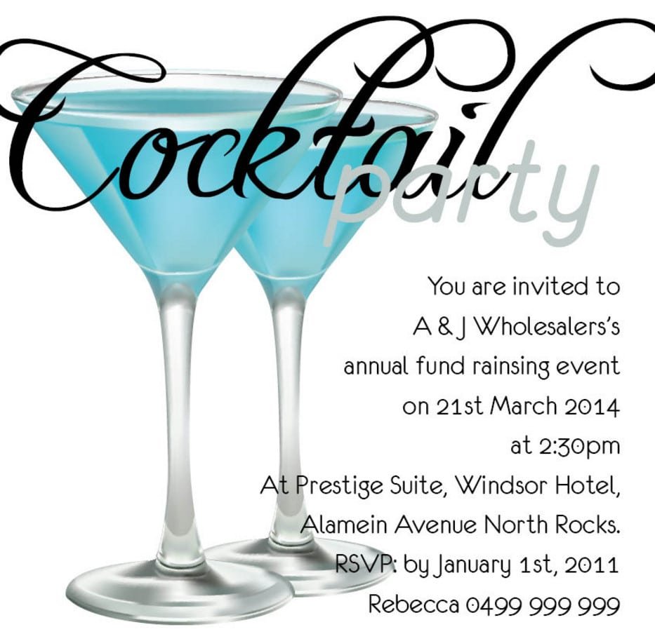 Cocktail Party Invitations Templates Free