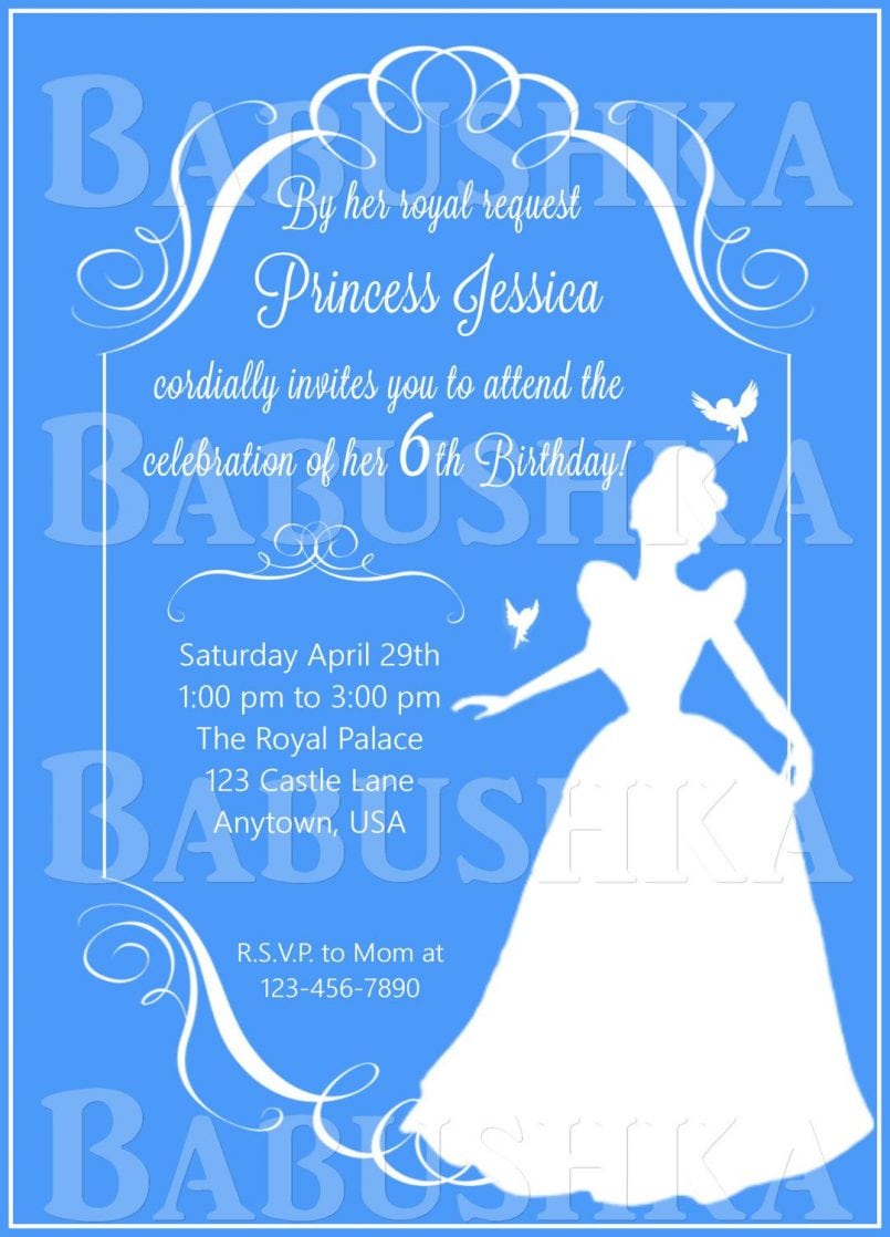 Colors   Free Cinderella Invitations Party City With Beautiful