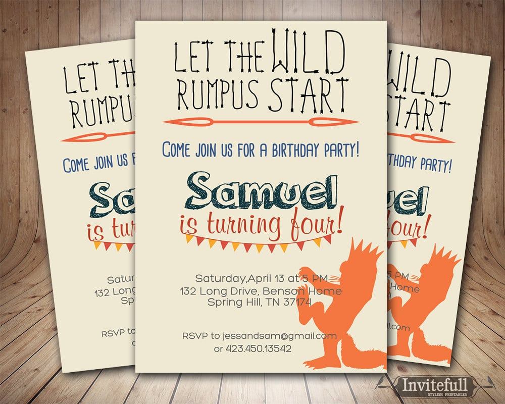 Creative Where The Wild Things Are Invitation Girl Or Boy