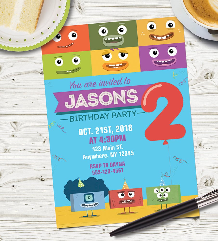 Custom Designed Big Block Singsong Party Invitation  Big Block