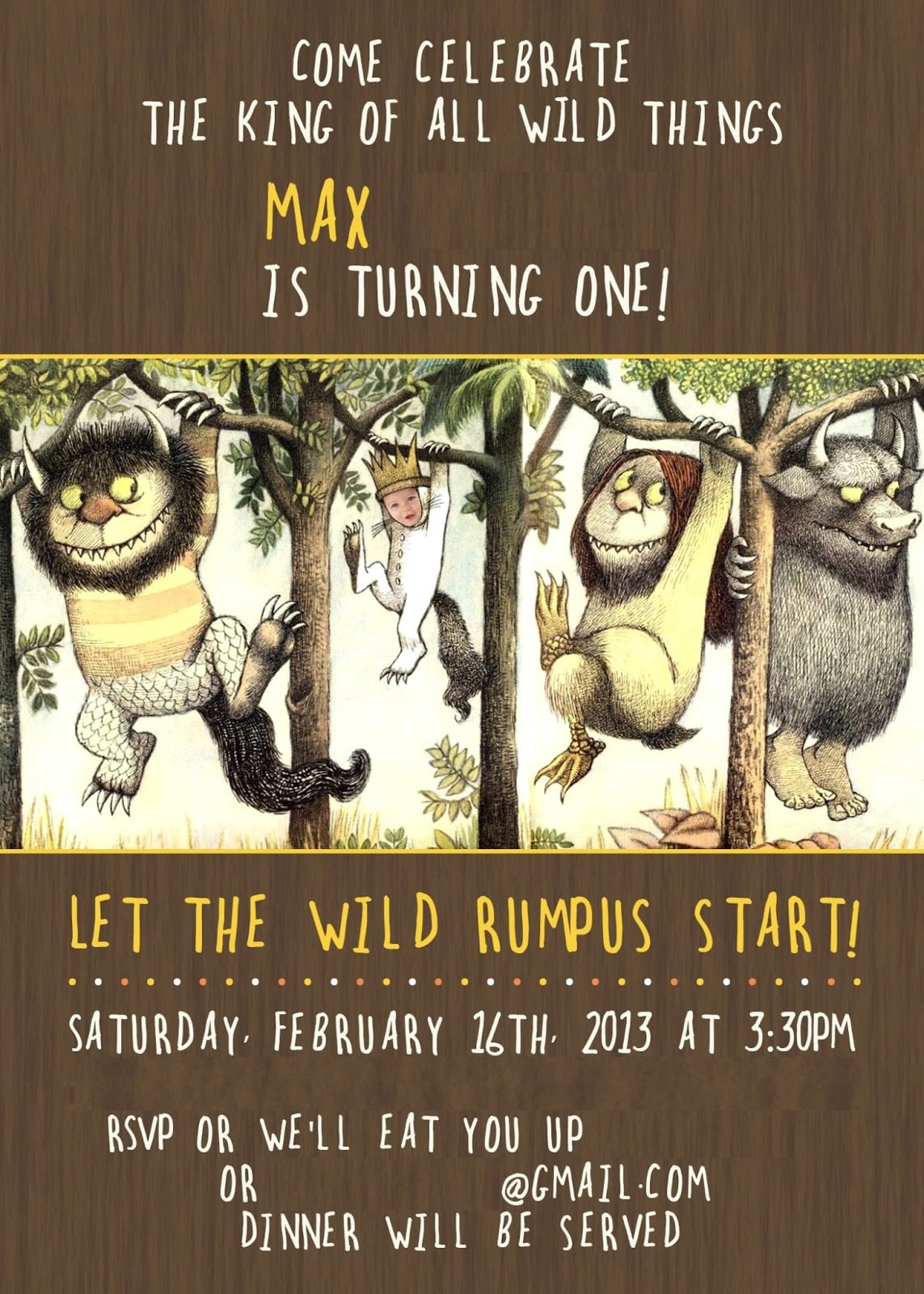 David + Jen = Max  Max's Where The Wild Things Are 1st Birthday