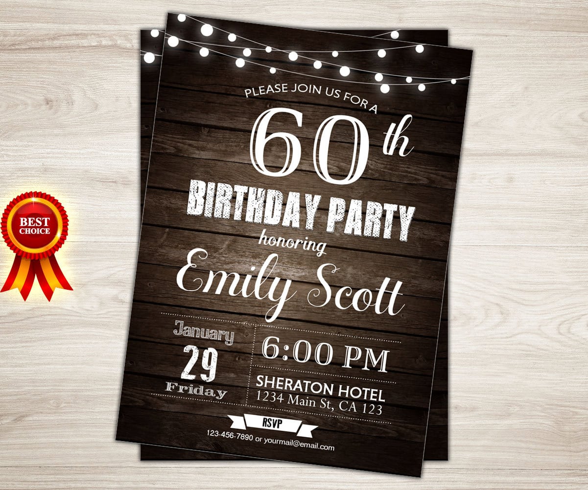 Design   Sophisticated The Perfect 60th Birthday Party Invitation