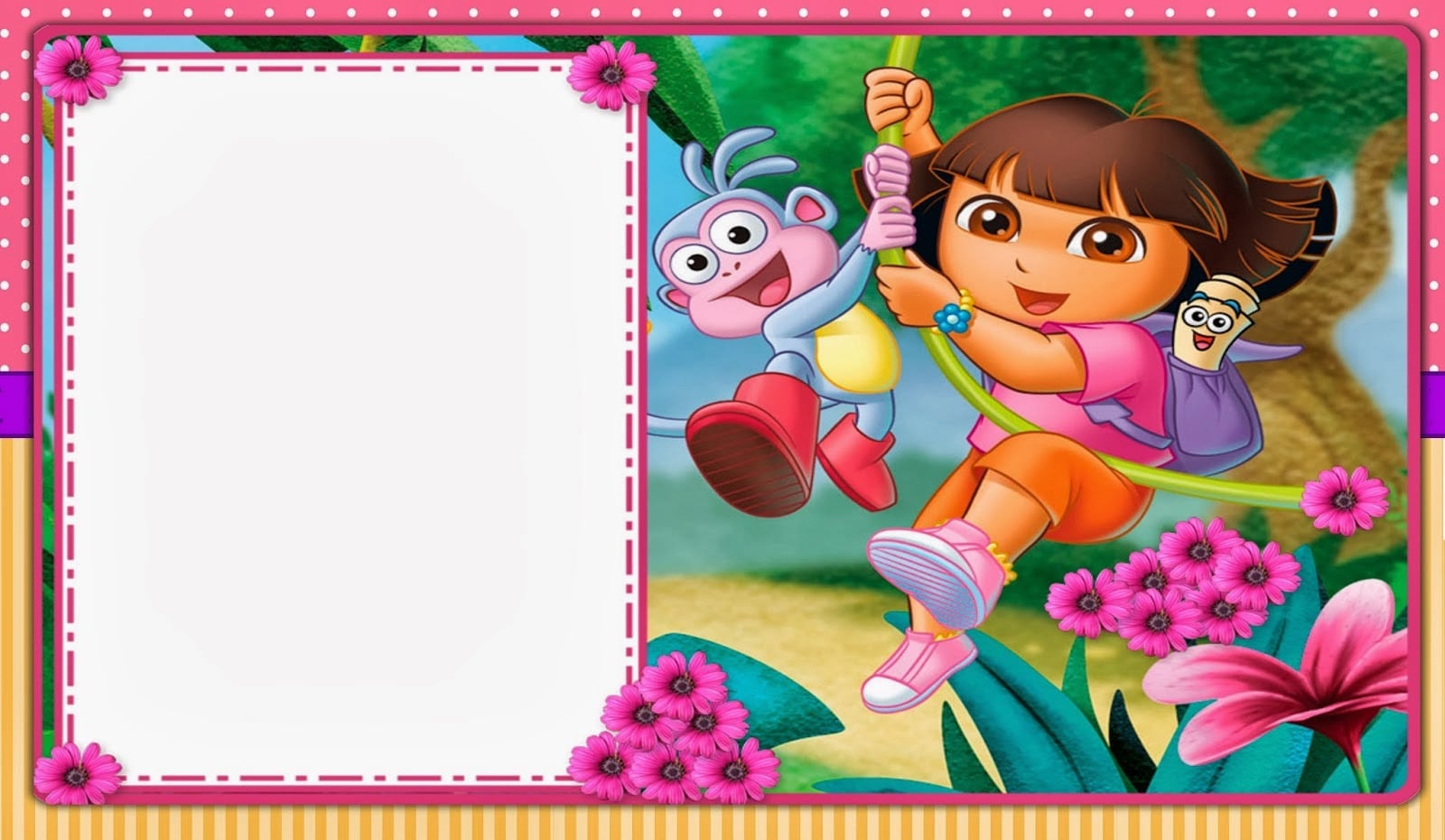 Dora The Explorer  Free Printable Invitations, Boxes And Party