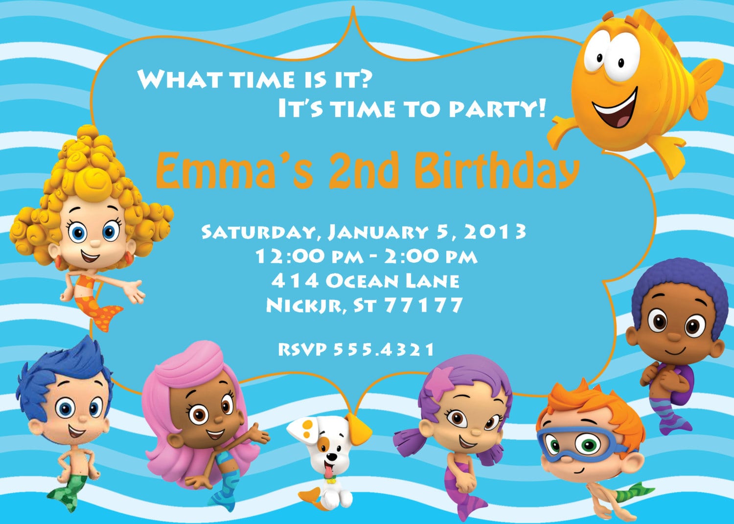 Download Now Free Template Bubble Guppies Birthday Party