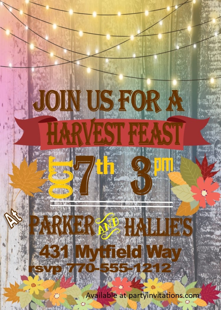 Fall And Autumn Party Invitations 2017