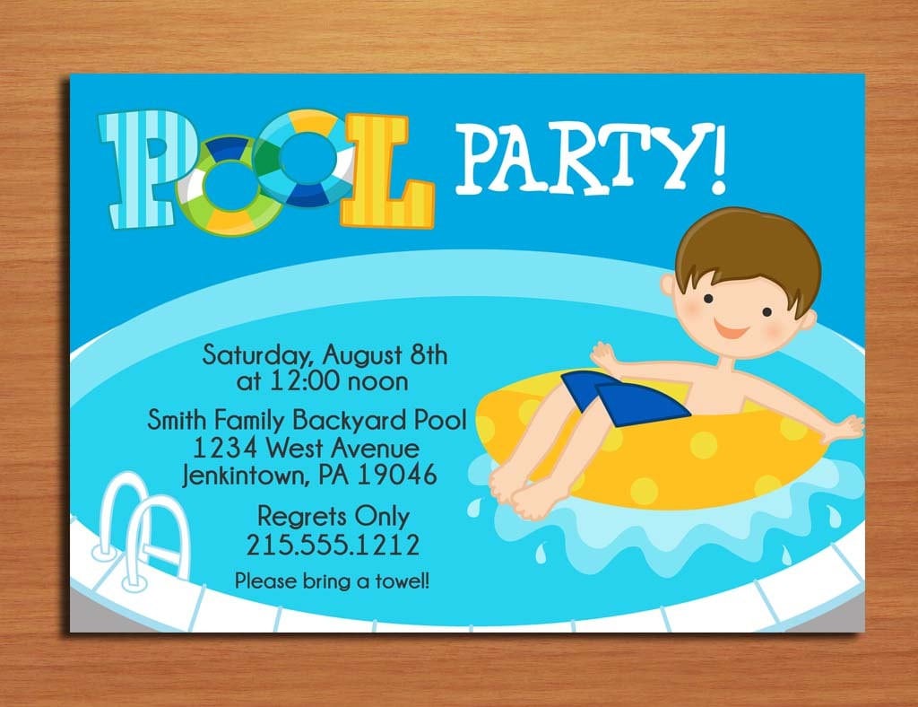 Free Pool Party Invitations For Kids