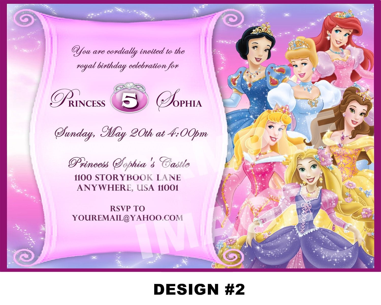 Free Printable Princess Birthday Party Invitations