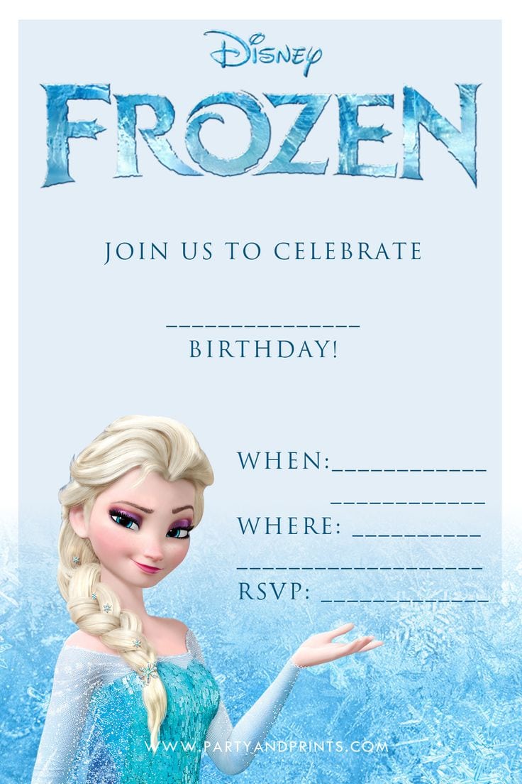 Frozen Themed Invites