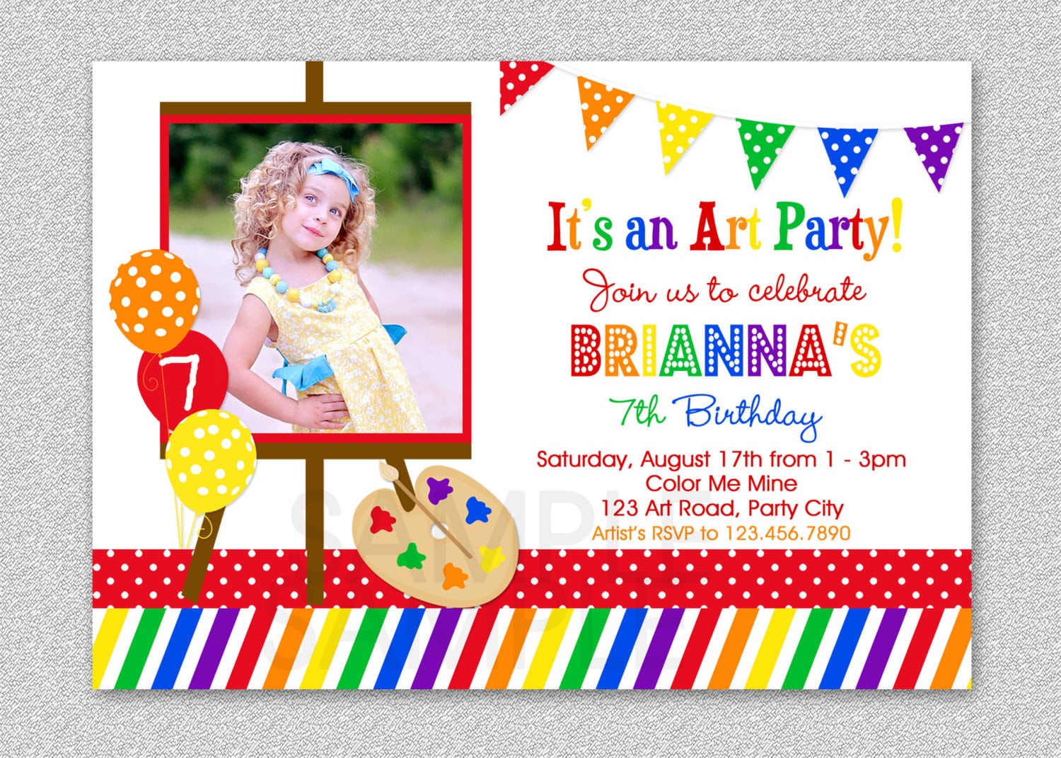 Get Art Birthday Party Invitations For Your Kids Download This