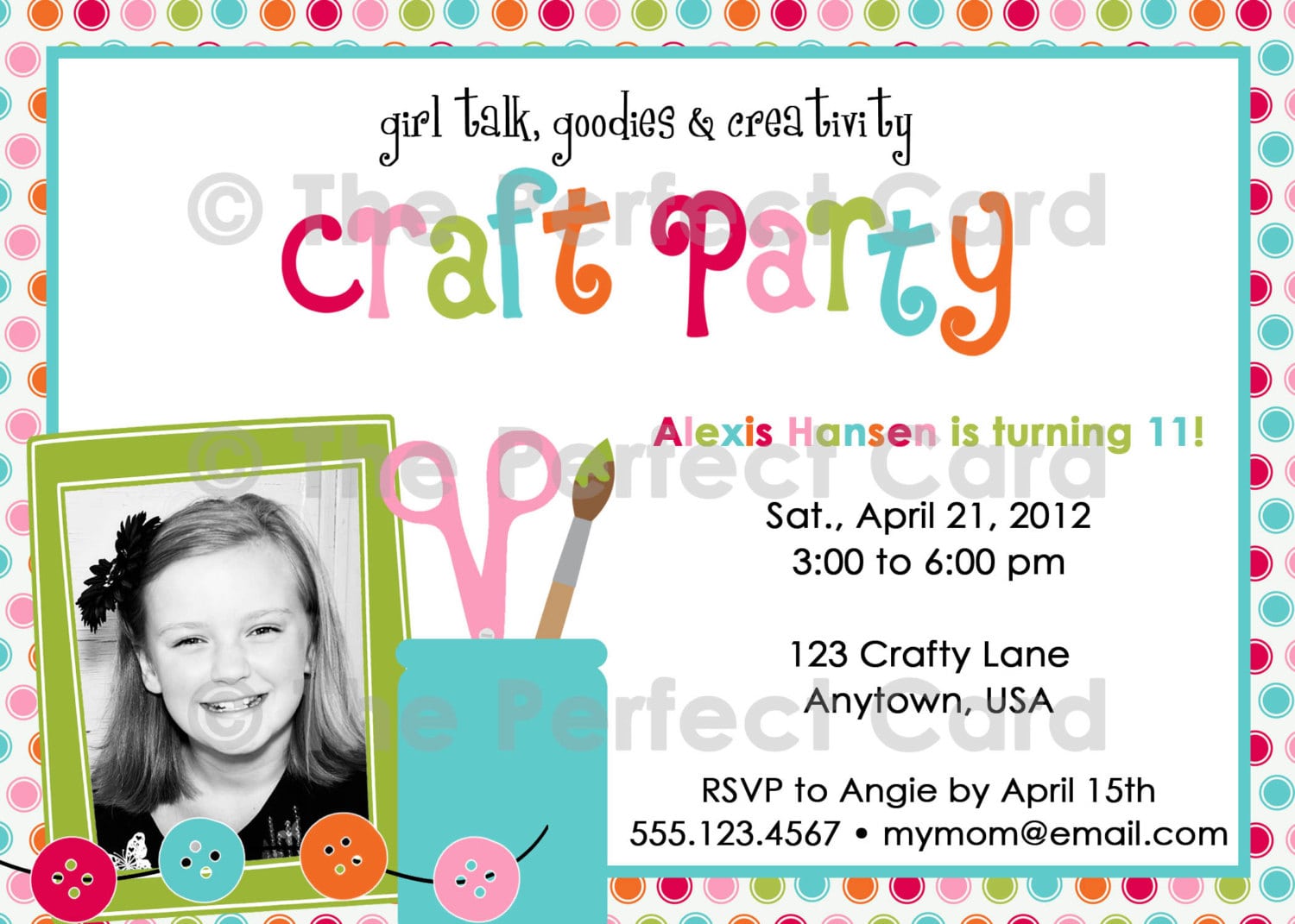 Girl Talk Craft Party Birthday Invitation  $16 00, Via Etsy