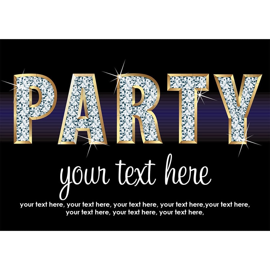 Glitzy Silver Sparkly Party Invitations