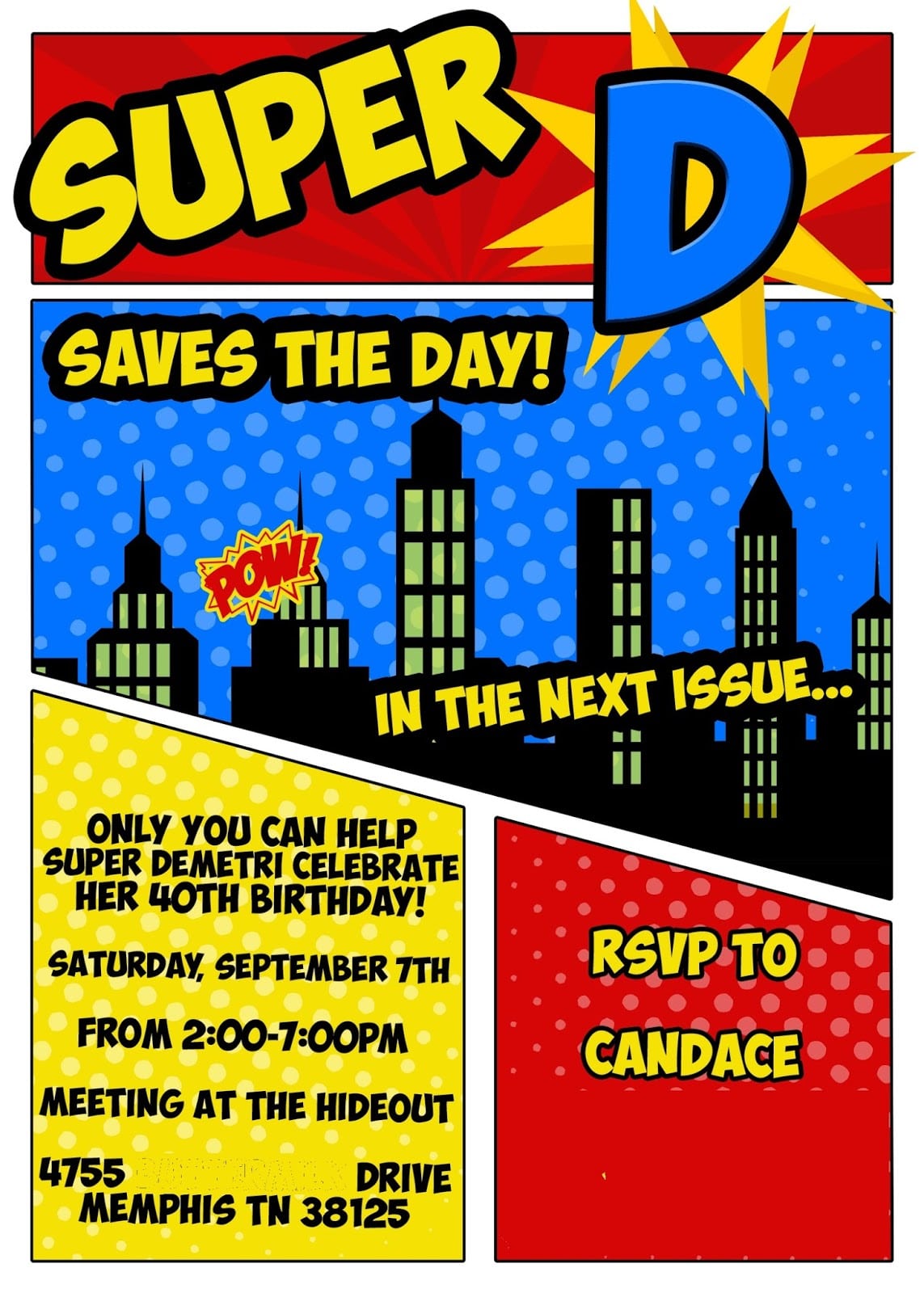 Greygrey Designs  {my Parties} Super D's Super Fabulous Superhero