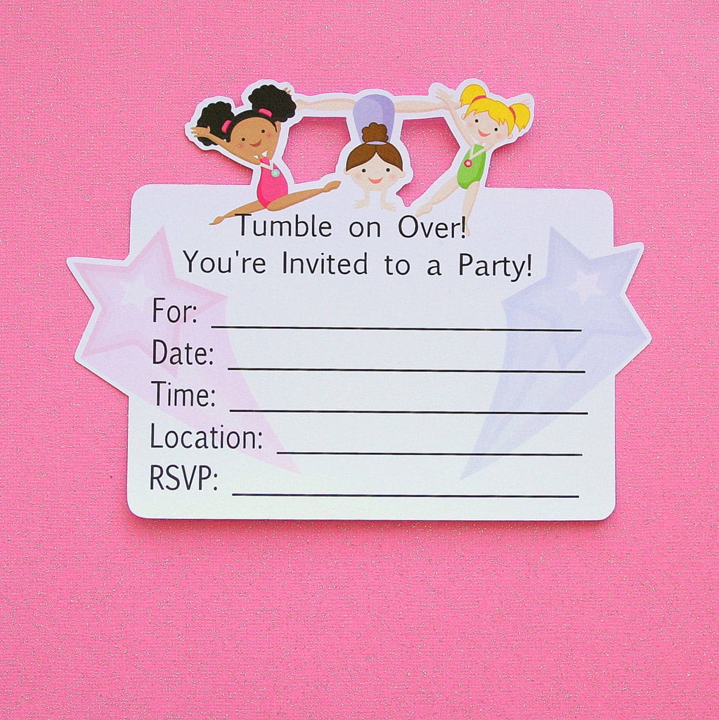 Gymnastics Party Invitations