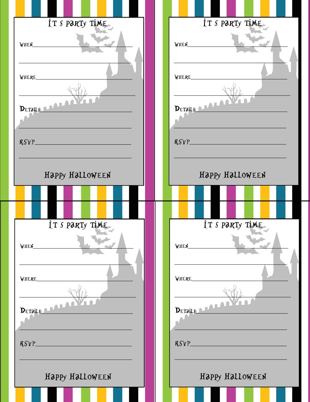 Halloween ~ Excelent Free Printable Halloween Invitations Template