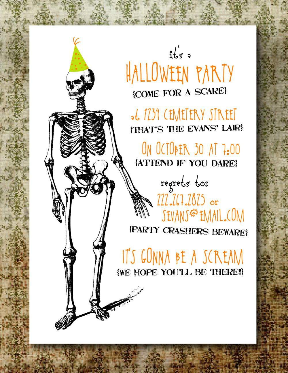 Halloween Birthday Invitation Templates Free