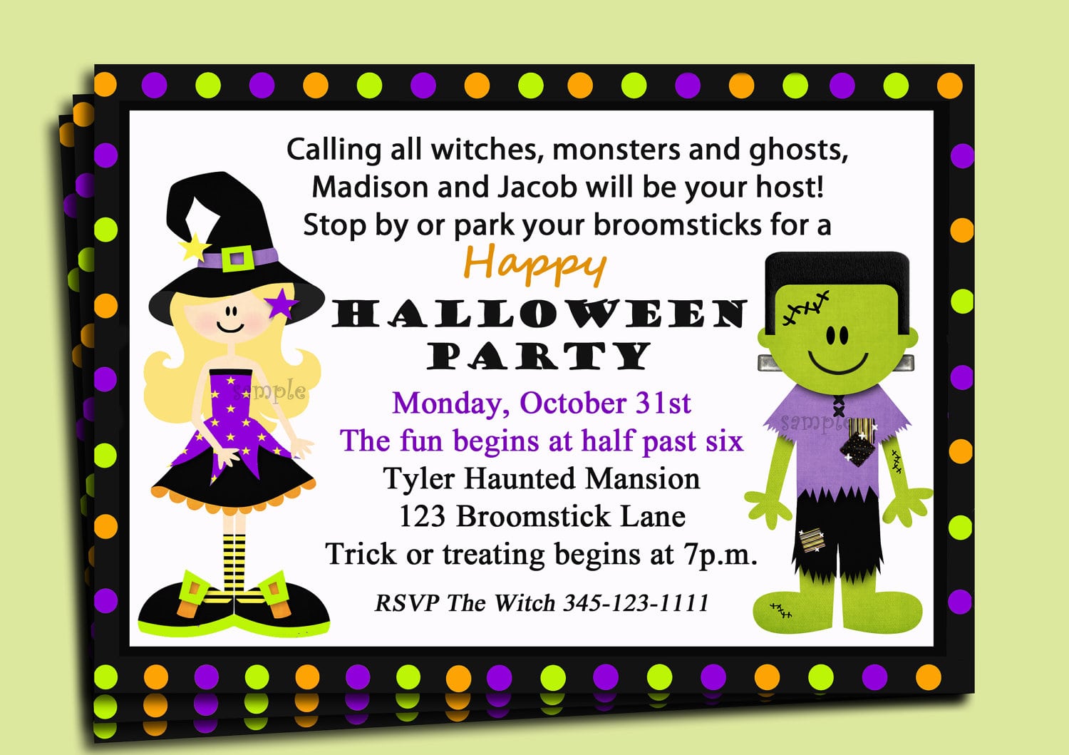 Halloween Party Invitation Printable Siblings You Pick
