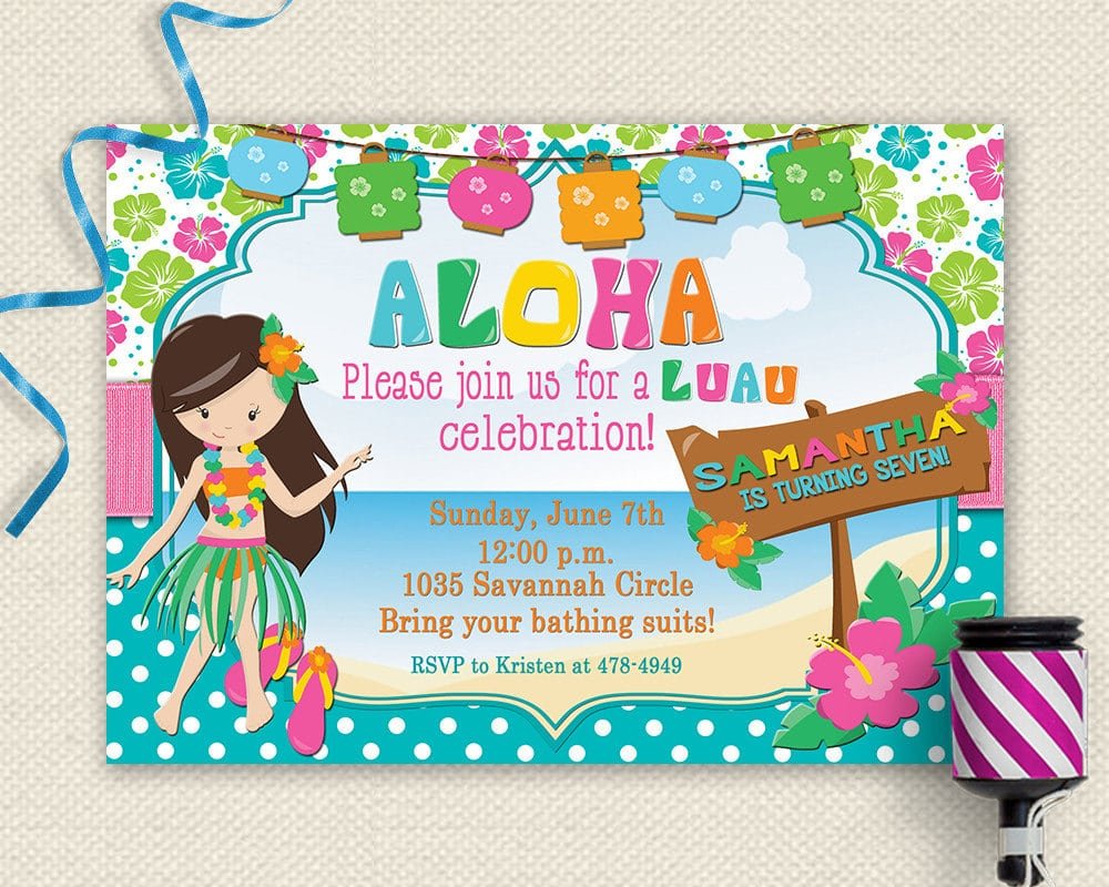 Hawaiian Party Invite